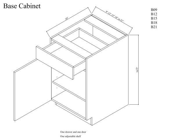 Base cabinet single door
