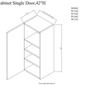 Wall cabinet single door,42"H