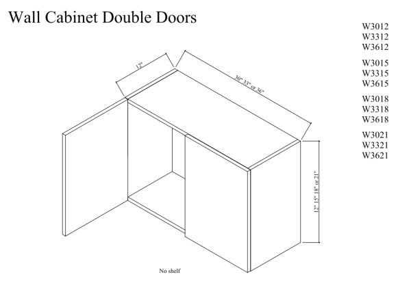 Wall cabinet double doors