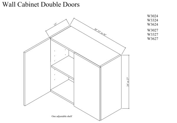 Wall cabinet double doors