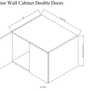 Refrigerator wall cabinet double doors
