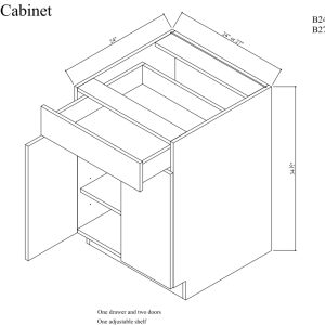 Base cabinet double doors
