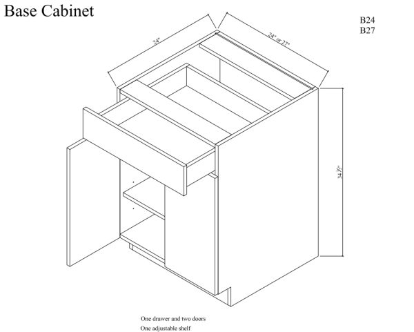 Base cabinet double doors