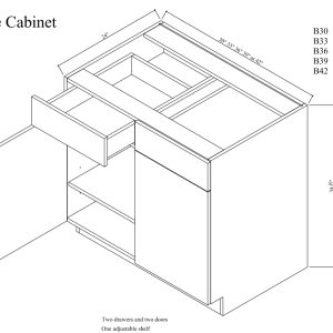 Base cabinet double doors