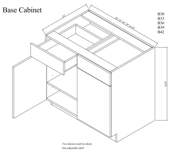 Base cabinet double doors