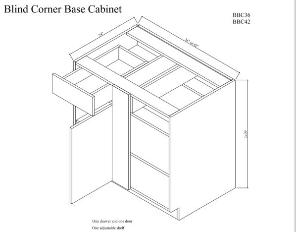 Blind corner base cabinet