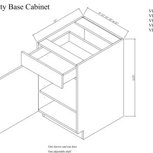 Vanity base cabinet single door